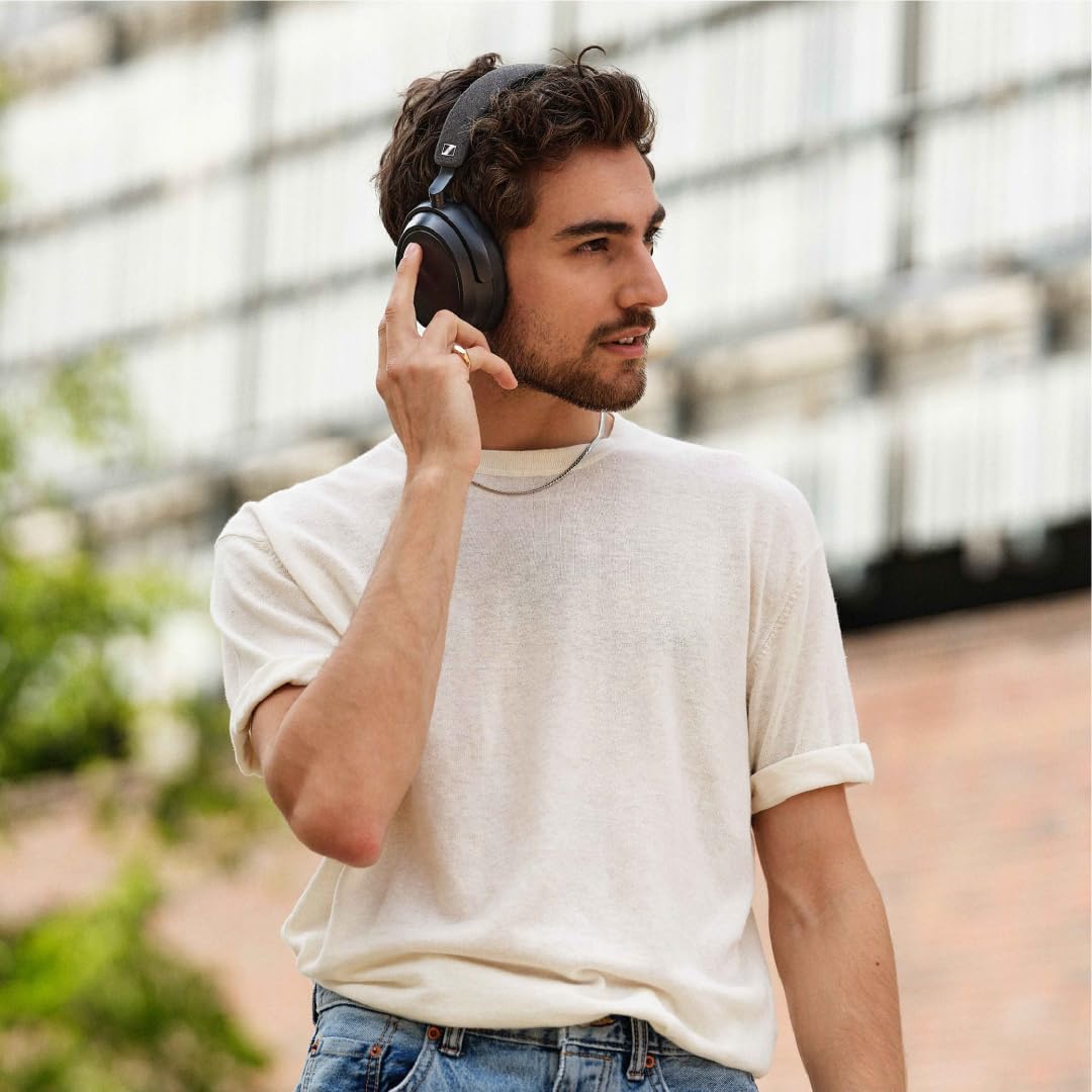 Sennheiser MOMENTUM 4 Wireless Headphones - Bluetooth Headset for Crystal-Clear Calls with Adaptive Noise Cancellation, 60h Battery Life, Lightweight Folding Design, Black - Image 3