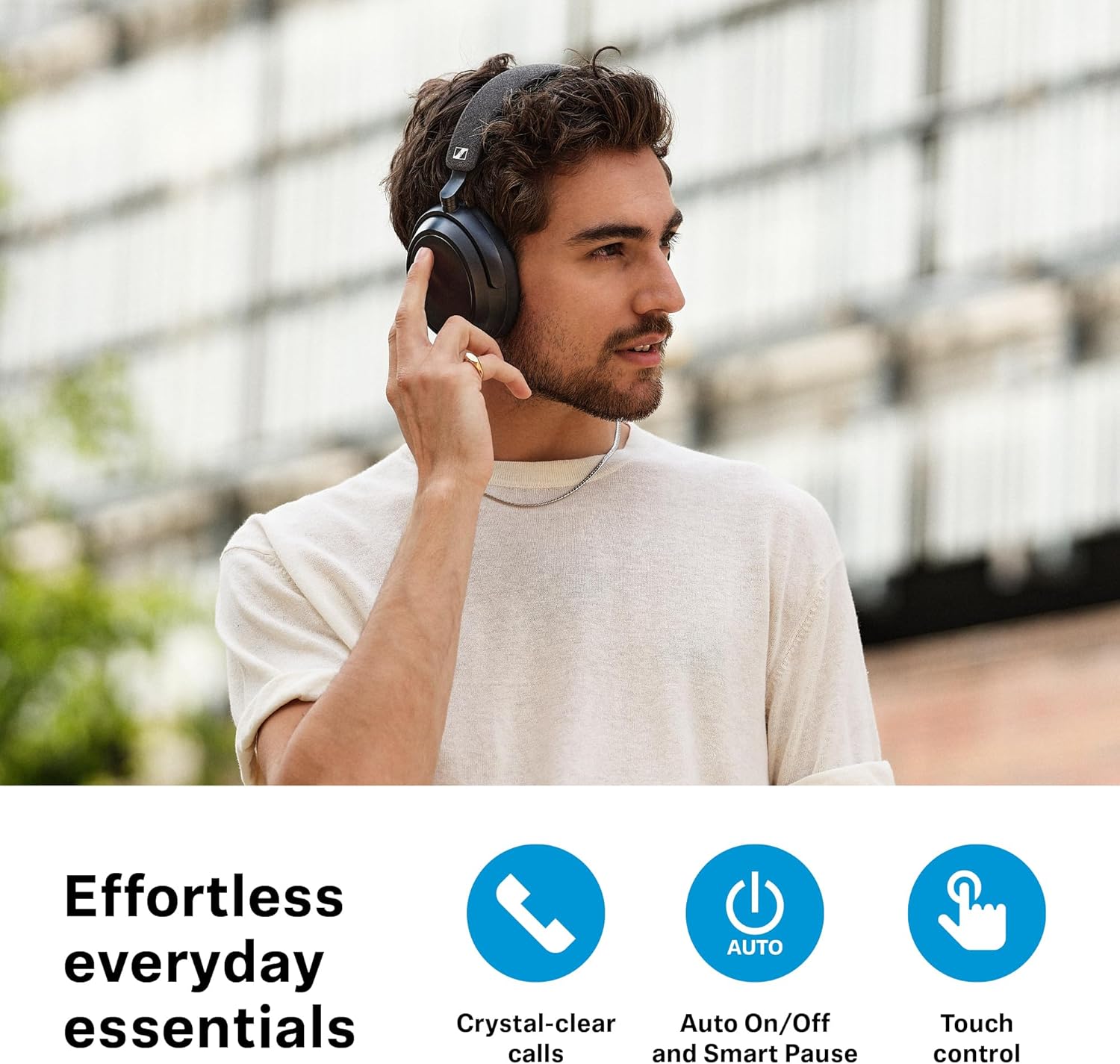 Sennheiser MOMENTUM 4 Wireless Headphones - Bluetooth Headset for Crystal-Clear Calls with Adaptive Noise Cancellation, 60h Battery Life, Lightweight Folding Design, Black - Image 9