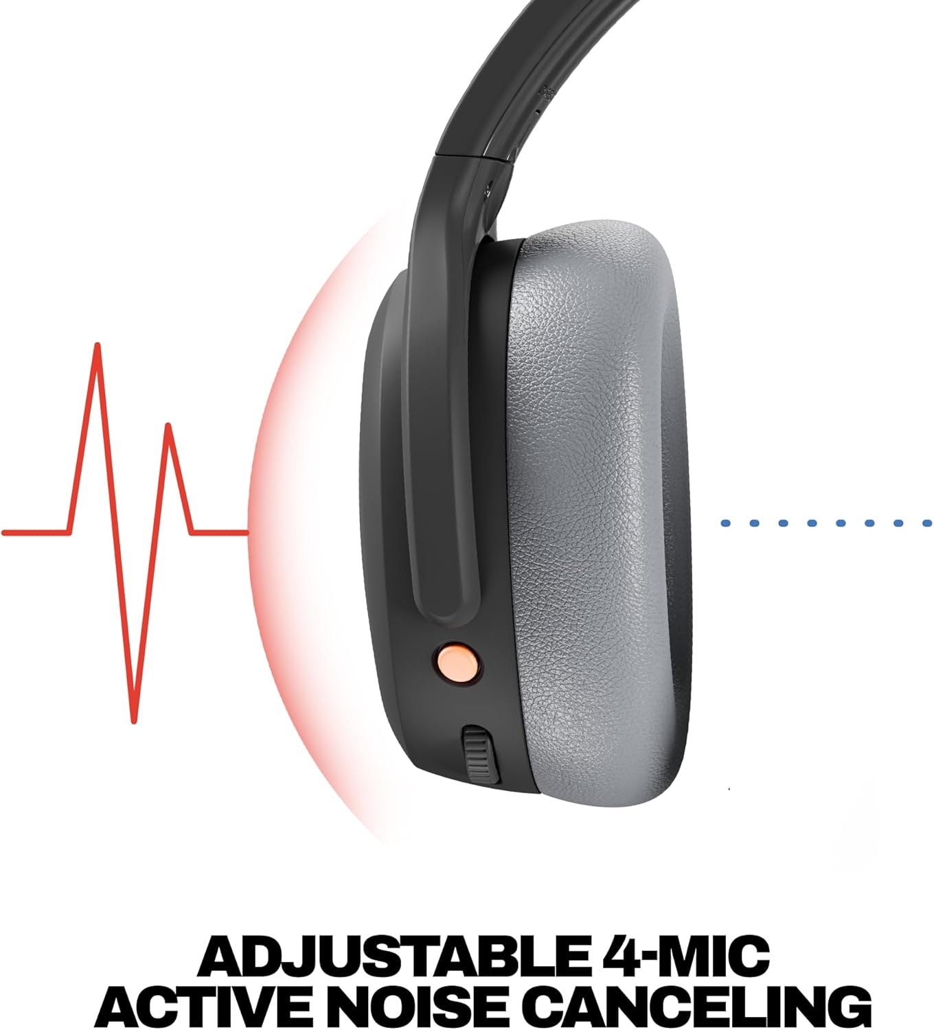 Skullcandy Crusher ANC 2 Wireless Over-Ear Bluetooth Headphones with Multi-Sensory Bass, Active Noise Cancelling, Up to 60 Hours Battery, Microphone for iPhone Android - Black/Asphalt - Image 5