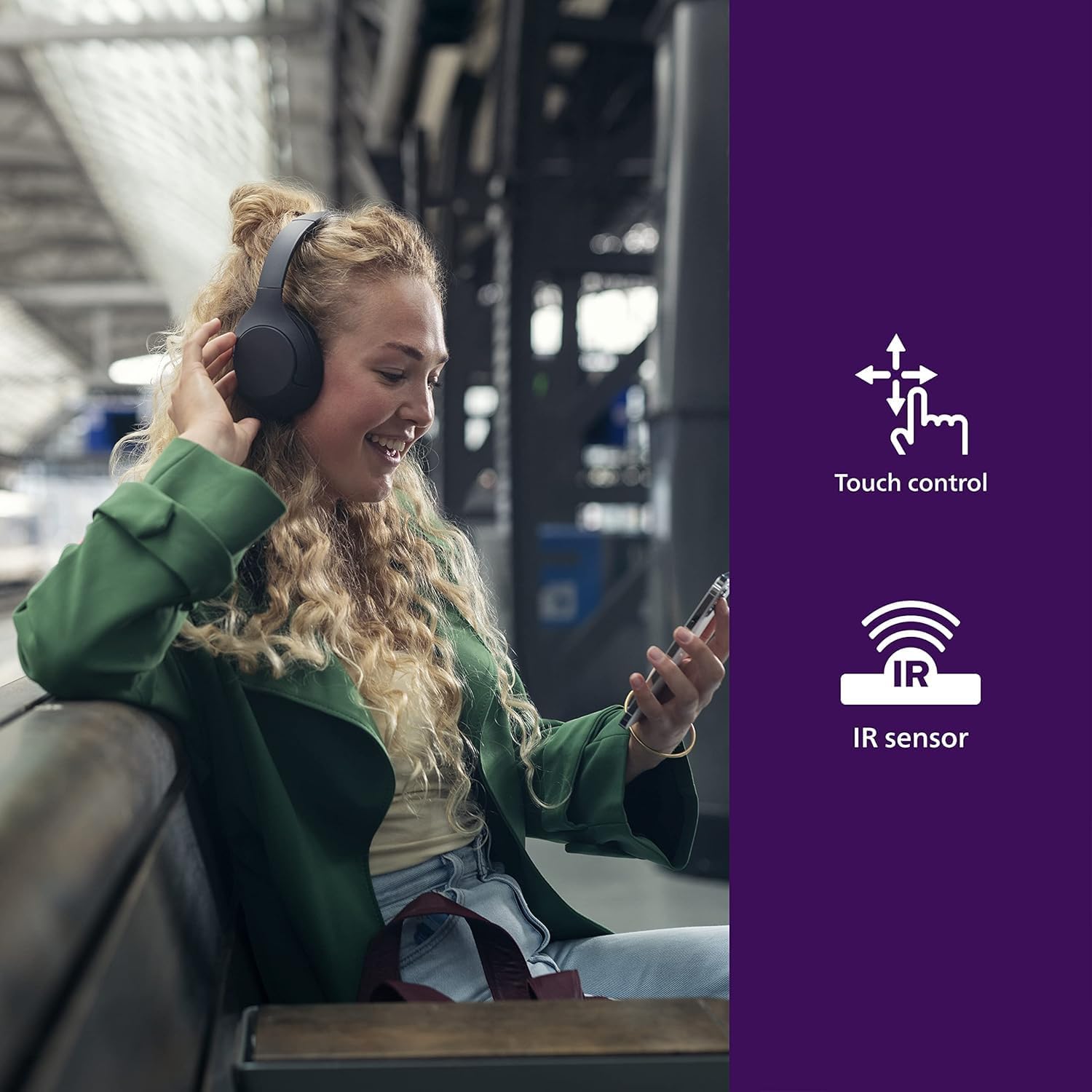 PHILIPS H8506 Over-Ear Wireless Headphones with Noise Canceling Pro (ANC) and Multipoint Bluetooth Connection, 60 Hours Playtime, (TAH8506BK/00),Black - Image 3