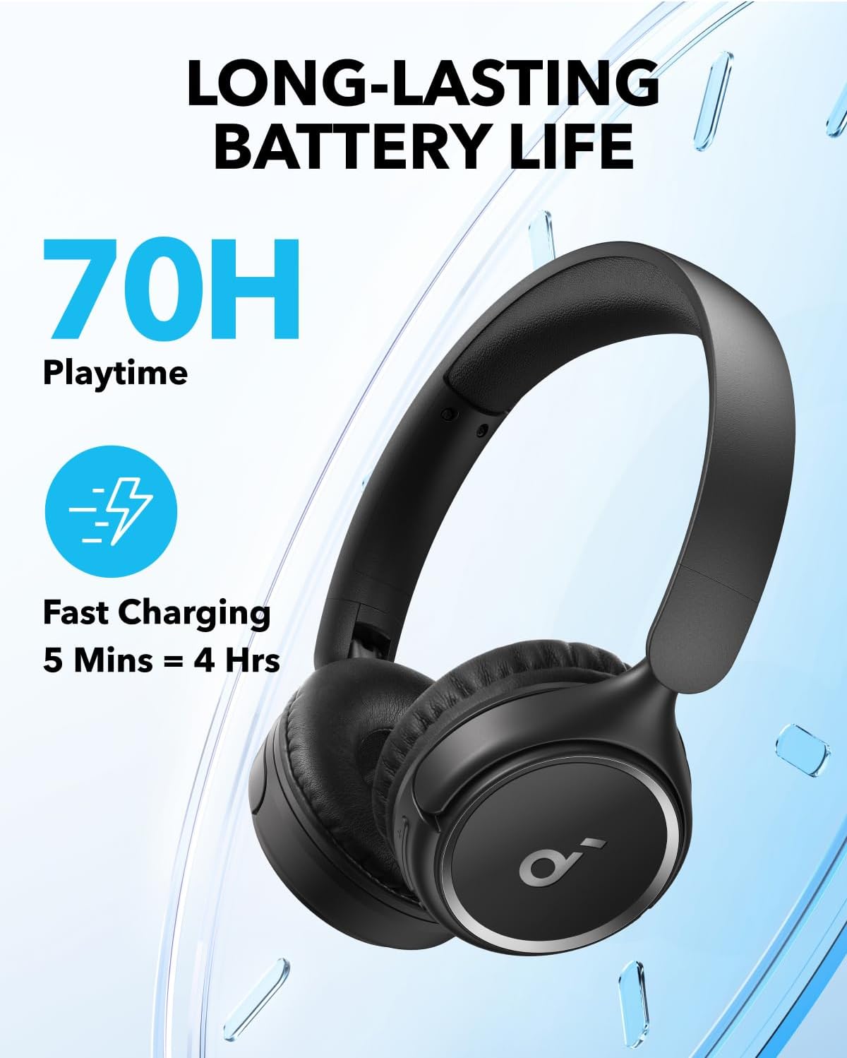 Soundcore H30i Wireless On-Ear Headphones, Foldable Design, Pure Bass, 70H Playtime, Bluetooth 5.3, Lightweight and Comfortable, App Connectivity, Multipoint Connection - Image 4