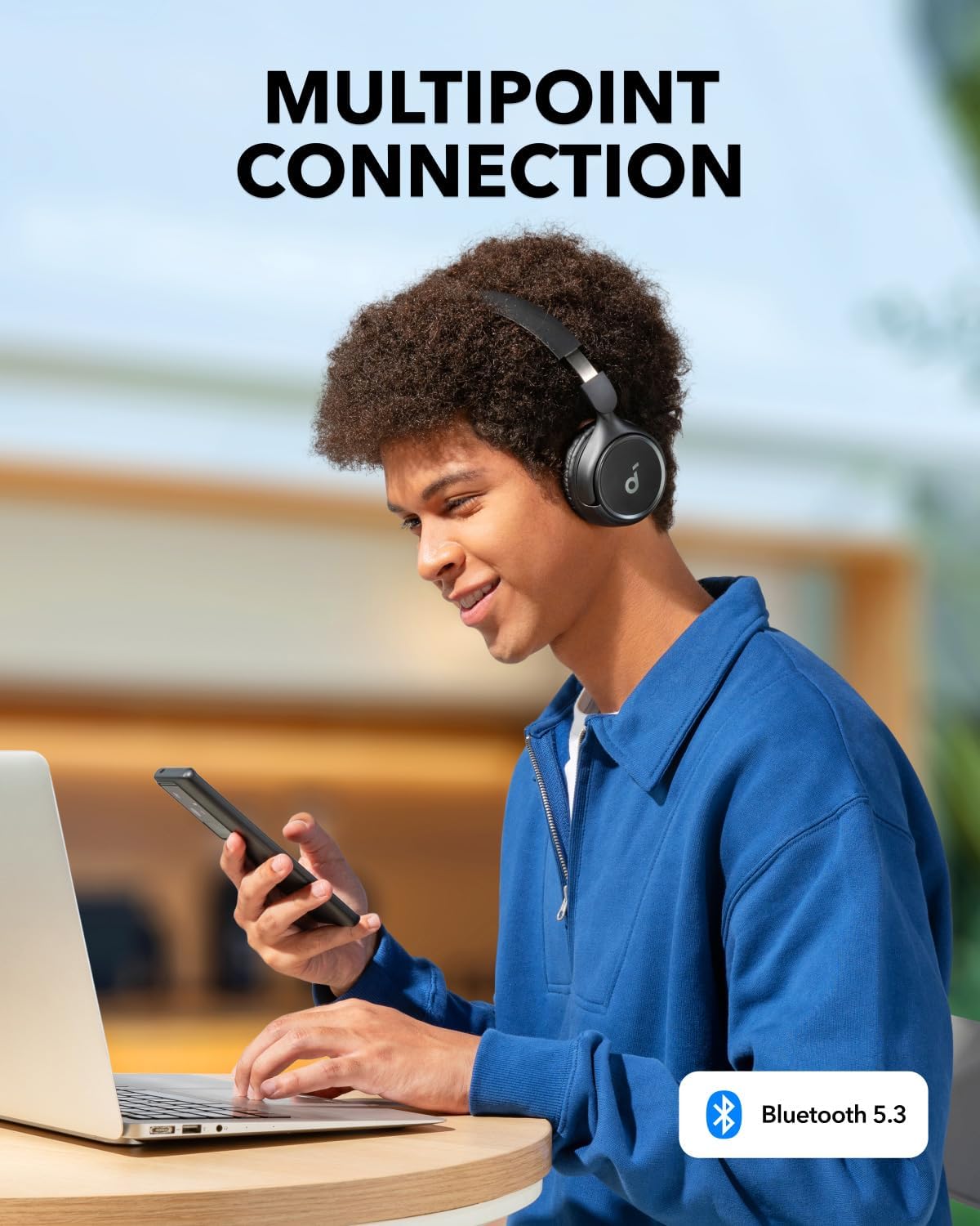 Soundcore H30i Wireless On-Ear Headphones, Foldable Design, Pure Bass, 70H Playtime, Bluetooth 5.3, Lightweight and Comfortable, App Connectivity, Multipoint Connection - Image 6