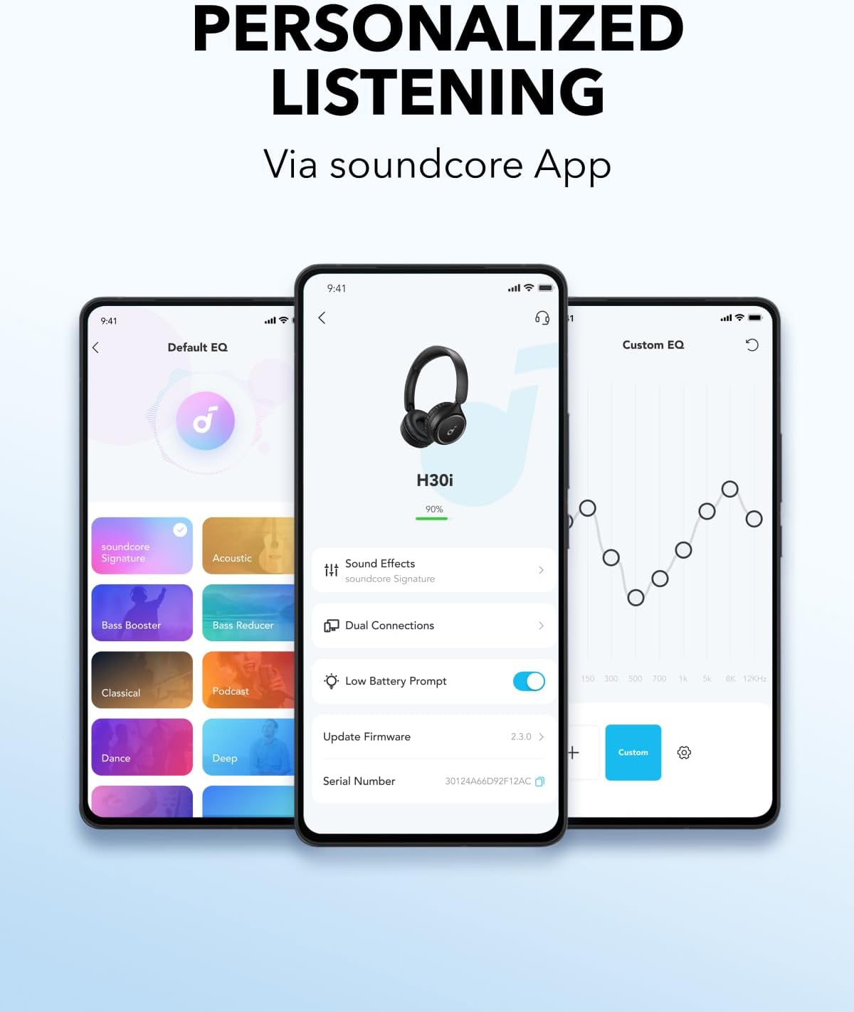 Soundcore H30i Wireless On-Ear Headphones, Foldable Design, Pure Bass, 70H Playtime, Bluetooth 5.3, Lightweight and Comfortable, App Connectivity, Multipoint Connection - Image 8