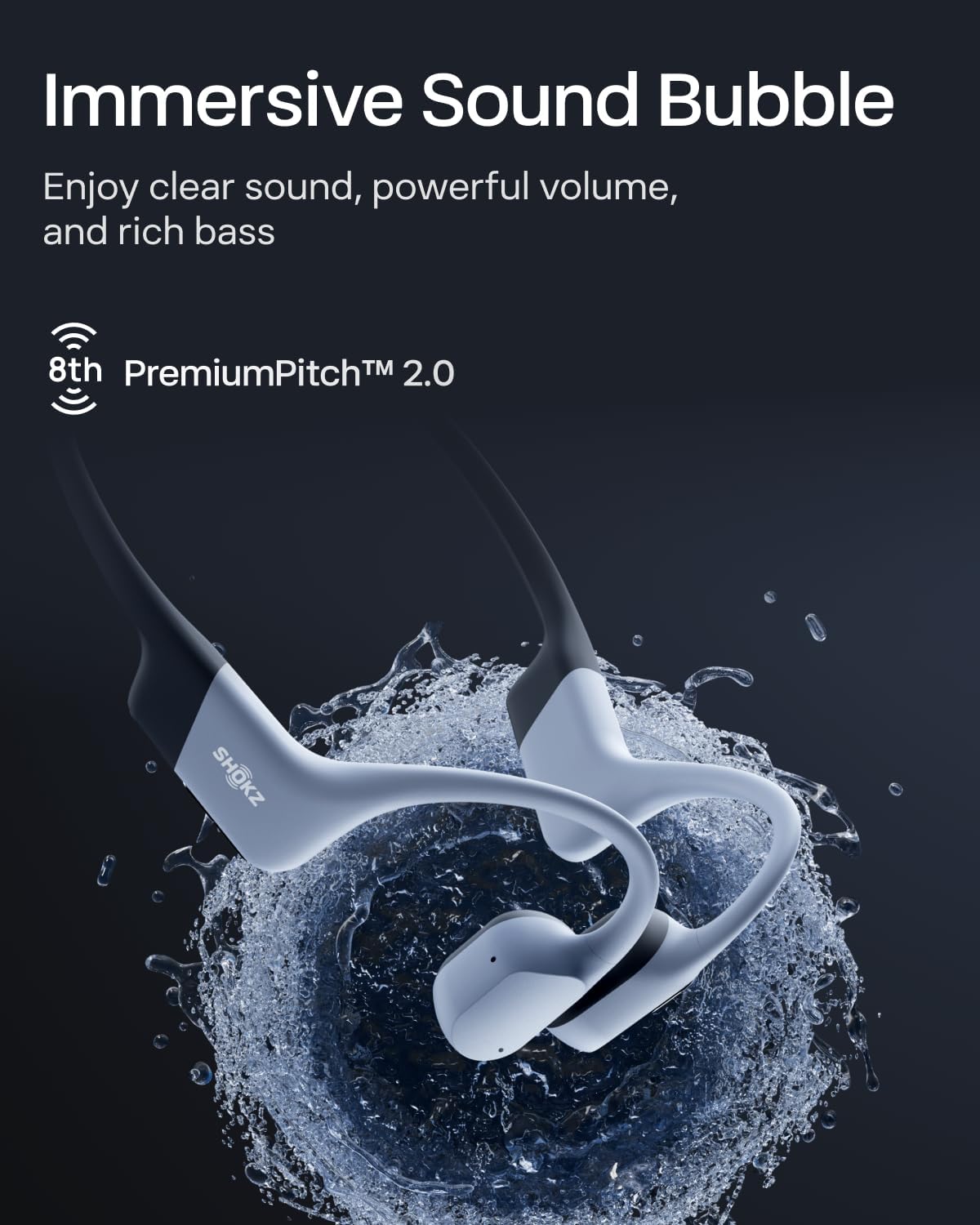 SHOKZ OpenSwim Pro - Open-Ear Bluetooth & MP3 Bone Conduction Sport Headphones, Swimming Headphones, IP68 Waterproof, Grey - Image 8