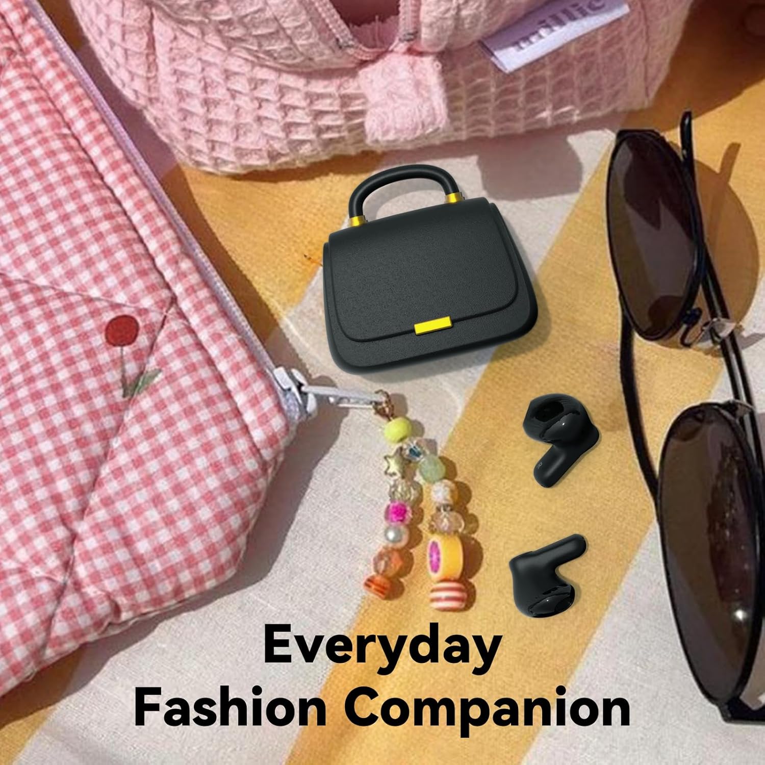 ANCwear Ear Buds,Bluetooth 5.3 in-Ear Headphones,13mm Drivers Deliver Premium Sound Earphones,22H Playtime True Wireless Earbuds with Unique Mini Handbag Charging Case (Classic, Black) - Image 8