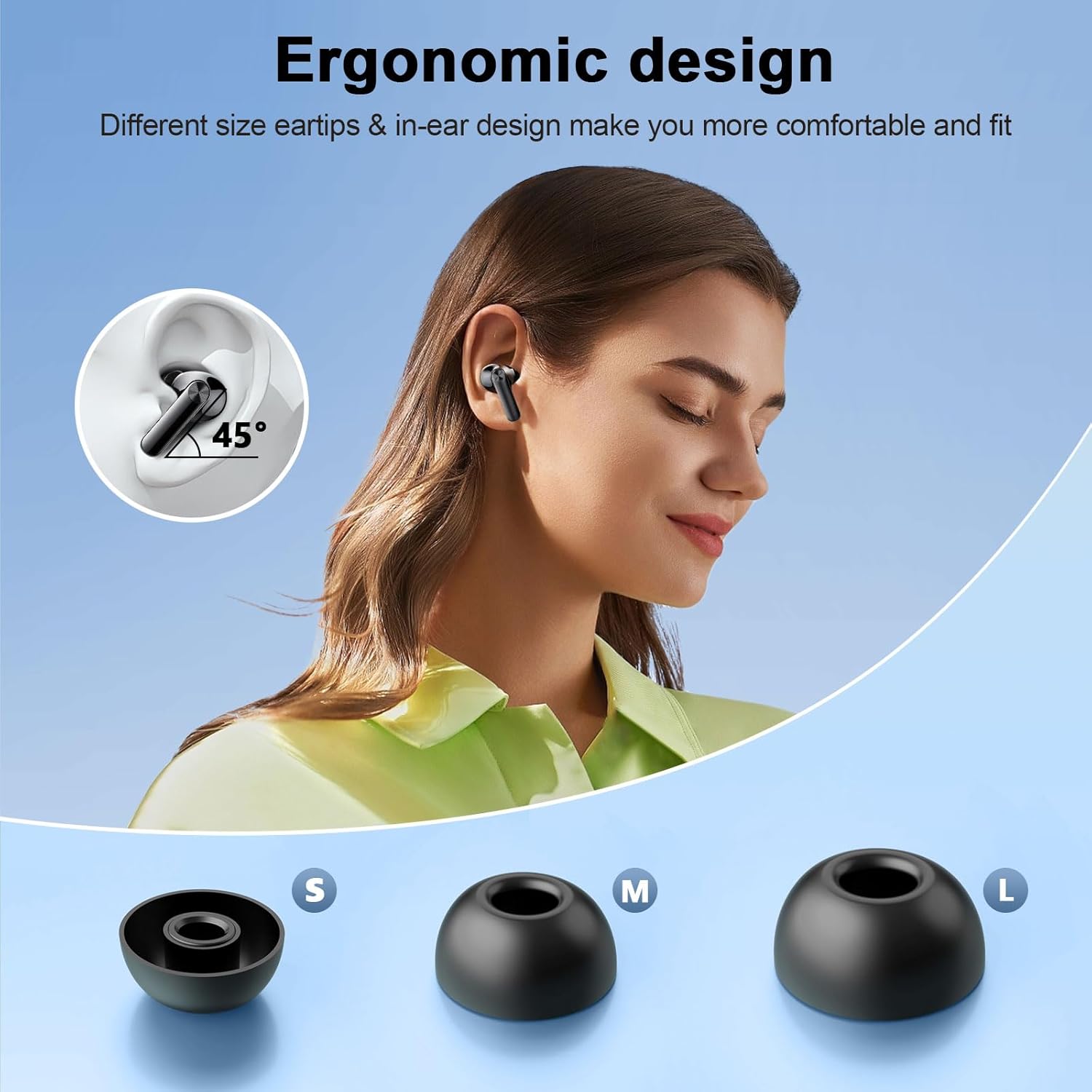 Wireless Earbuds, Bluetooth 5.3 Headphones LED Power Display, 2025 New Wireless Earphones, 4 ENC Noise Cancelling Mic, HiFi Stereo, 48H Playtime Mini Case IP7 Waterproof for Sport Walk - Image 6