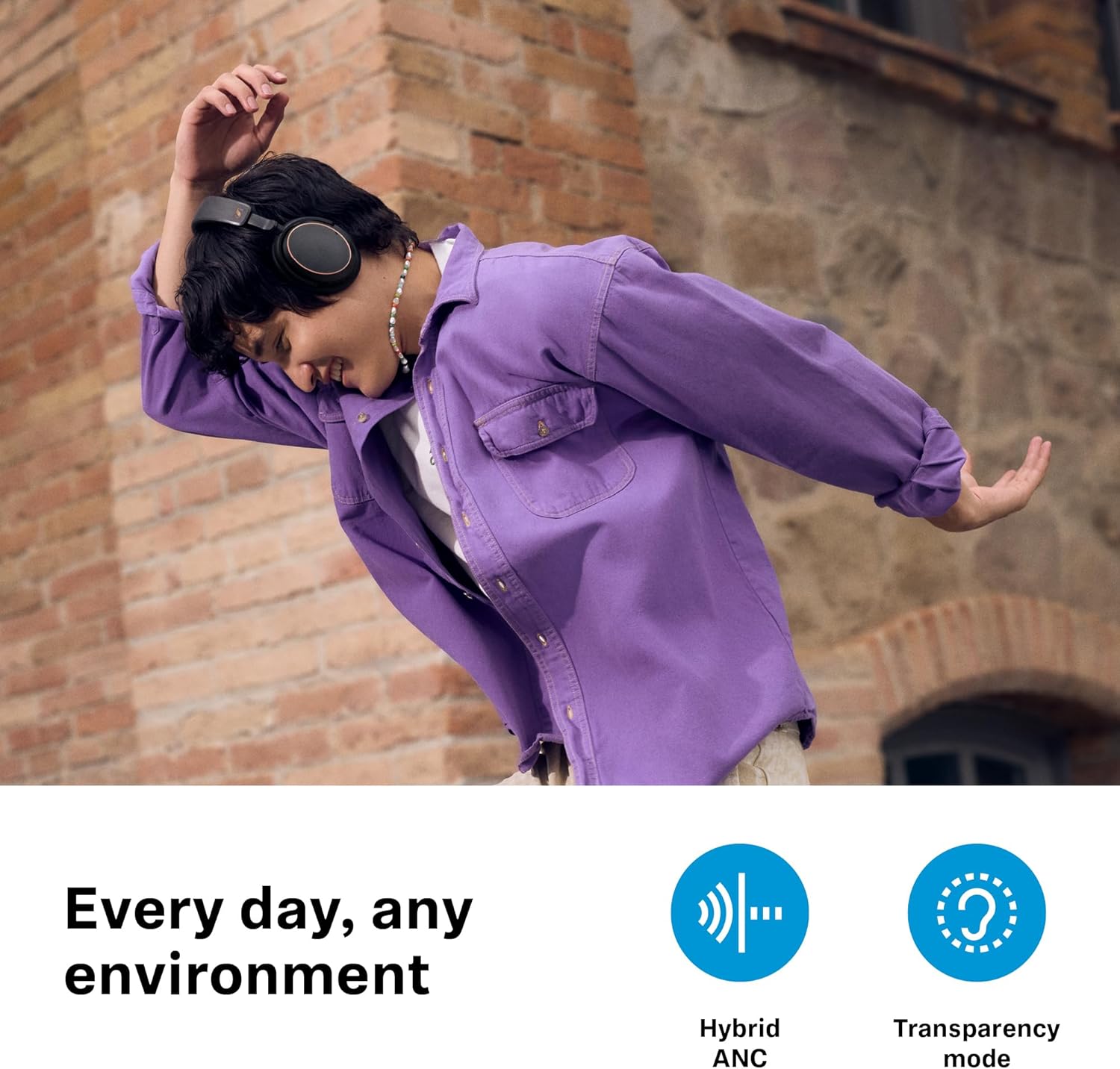 Sennheiser ACCENTUM Wireless Bluetooth Headphones - 50-Hour Battery Life, Audio, Hybrid Noise Cancelling (ANC), All-Day Comfort and Clear Voice Pick-up for Calls, Black/Copper - Image 4