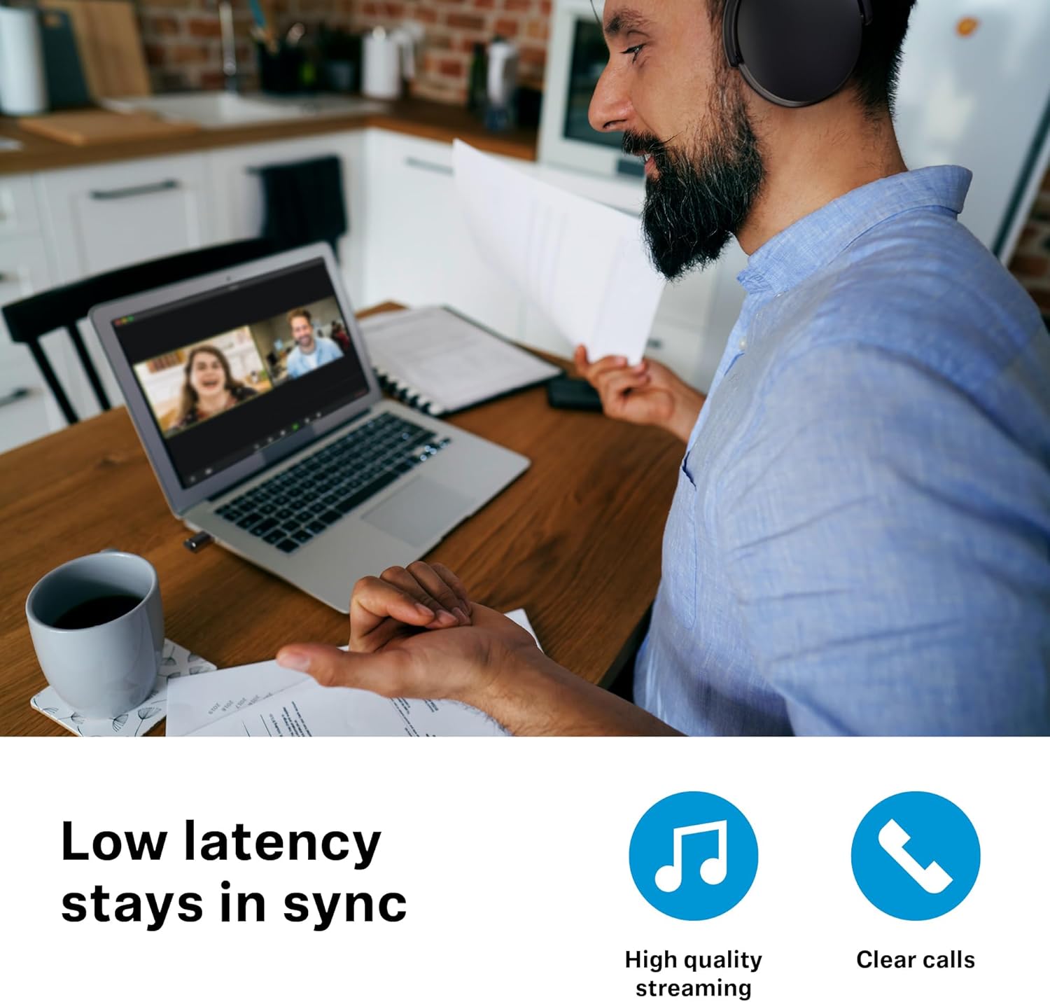 Sennheiser ACCENTUM Wireless Bluetooth Headphones - 50-Hour Battery Life, Audio, Hybrid Noise Cancelling (ANC), All-Day Comfort and Clear Voice Pick-up for Calls, Black/Copper - Image 7