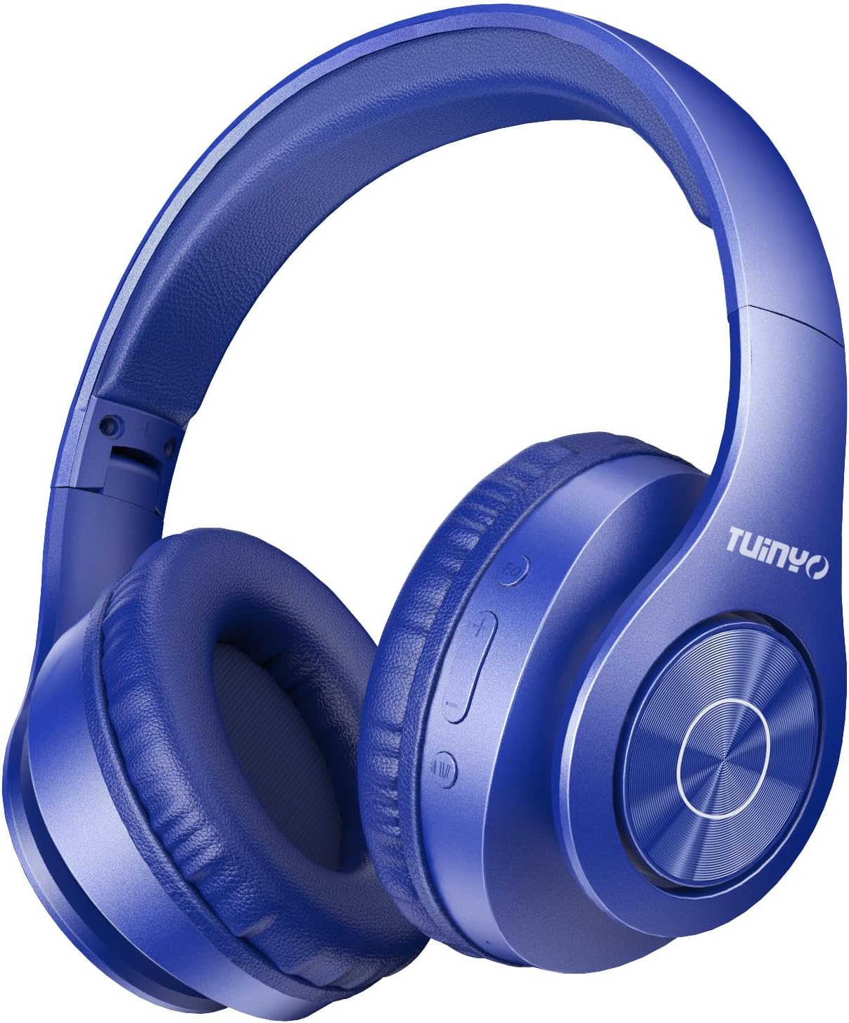 TUINYO Bluetooth Headphones Wireless, Over Ear Stereo Wireless Headset 40H Playtime with deep bass, Soft Memory-Protein Earmuffs, Built-in Mic Wired Mode PC/Cell Phones/TV-Dark Blue - Image 2