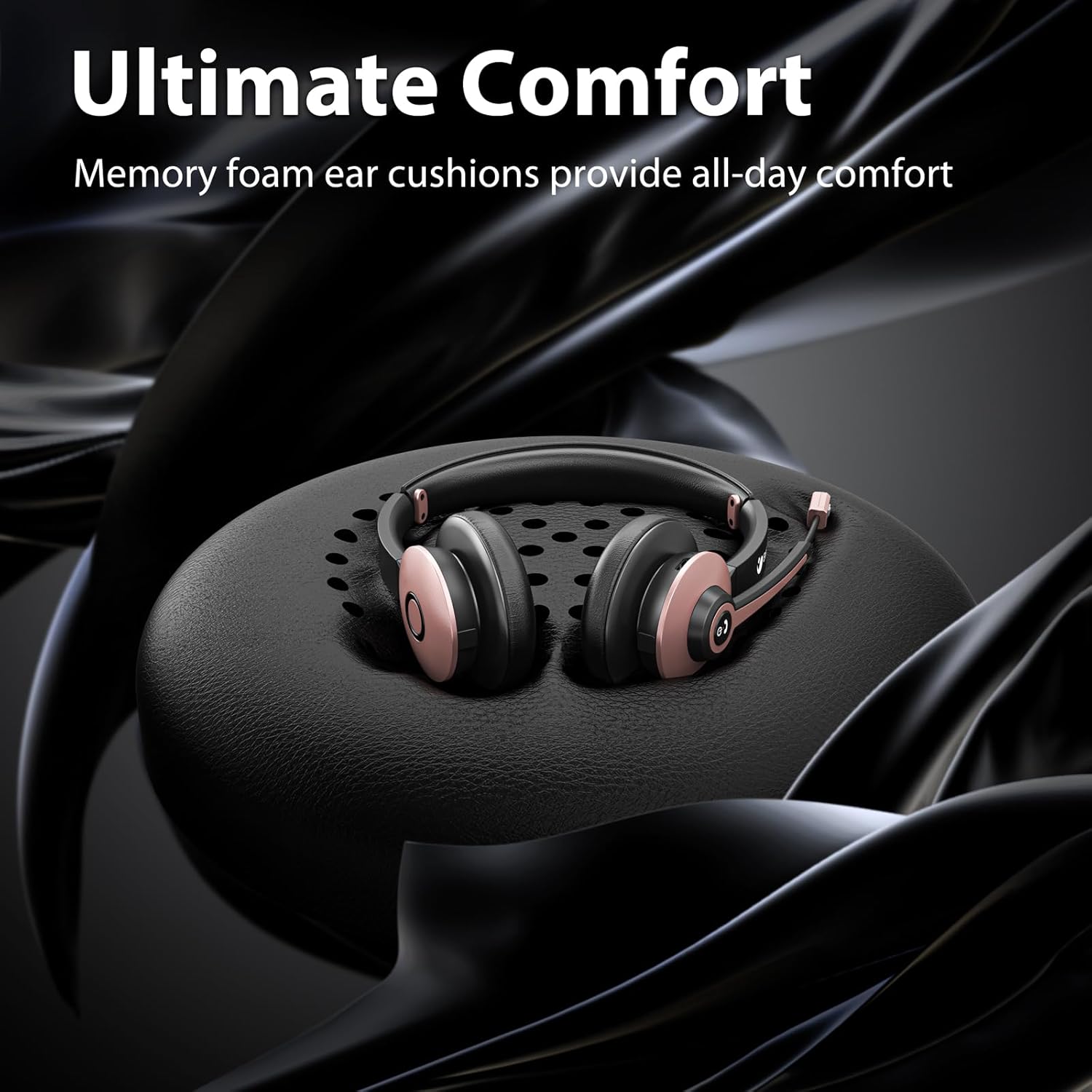 Wireless Headset with Mic for Work, Bluetooth Headphones with Microphone Noise Canceling & USB Dongle, Handsfree 26+ Hours Battery & Mute Button, for Office/Call Center/Laptop/MS Teams/Conference - Image 5