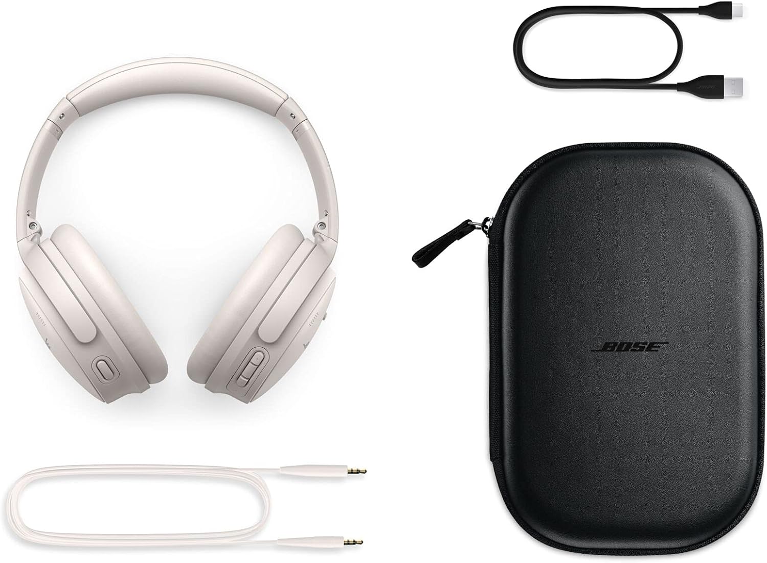 Bose QuietComfort 45 Noise Canceling Bluetooth Headphones (White Smoke) (Renewed) - Image 5